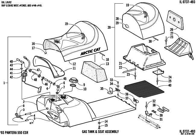 GAS TANK AND SEAT ASSEMBLY