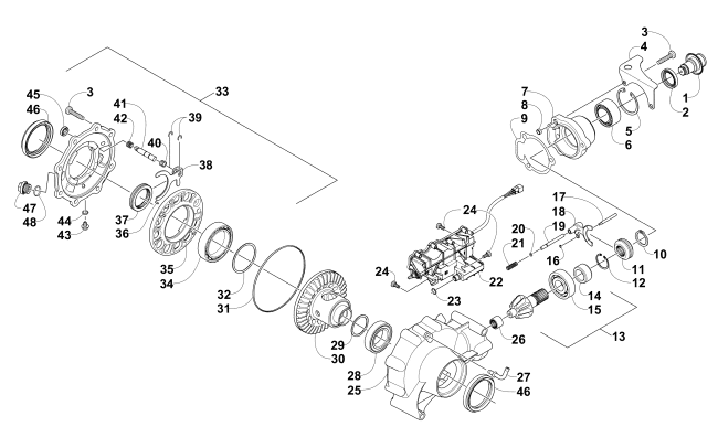 FRONT DRIVE GEARCASE ASSEMBLY