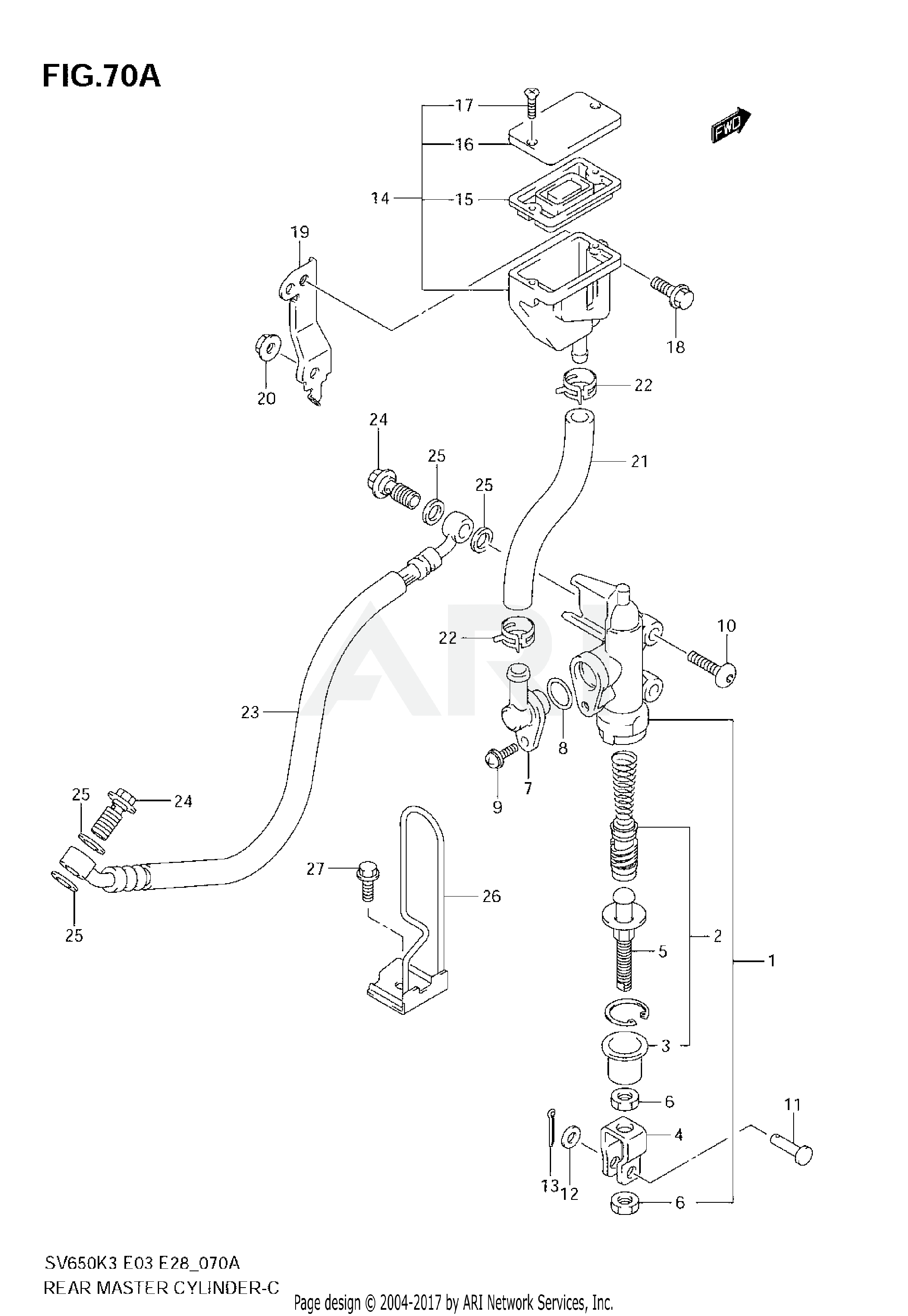 REAR MASTER CYLINDER (SV650SK3)