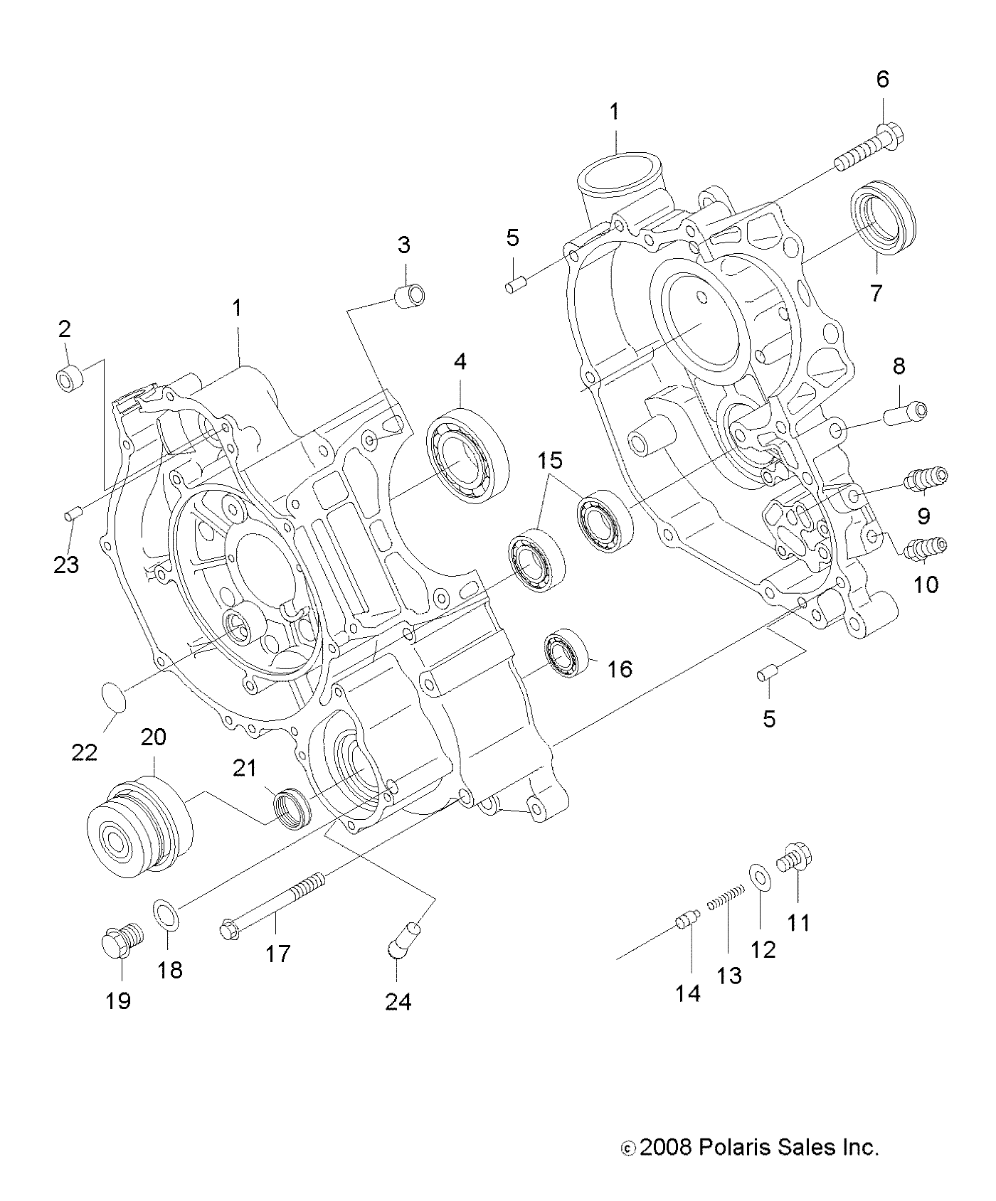 ENGINE, CRANKCASE - A09BG50AA (49ATVCRANKCASE09SP500)