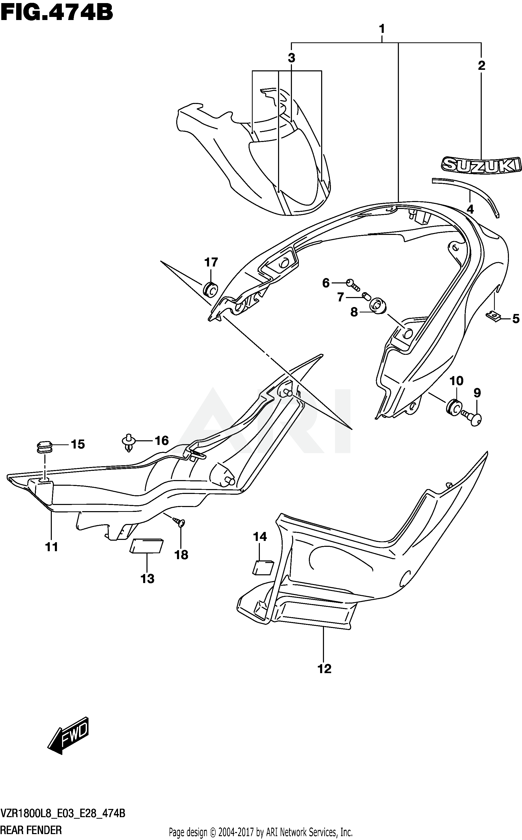 REAR FENDER (VZR1800BZL8 E03) (JBA)