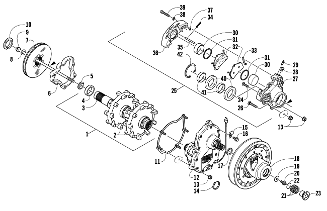 DRIVE TRAIN AND BRAKE ASSEMBLIES