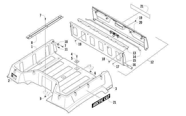 CARGO BOX AND TAILGATE ASSEMBLY