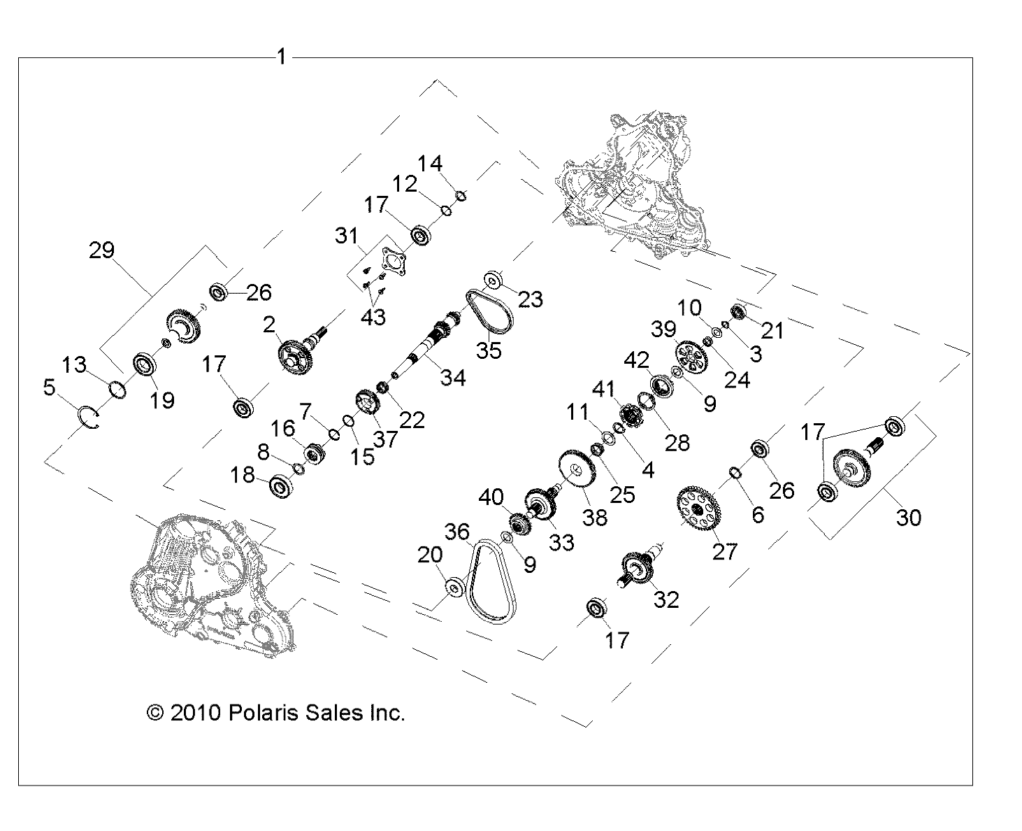 DRIVE TRAIN, MAIN GEARCASE INTERNALS - A16SVA85A2 (49ATVTRANSINTL1332847)