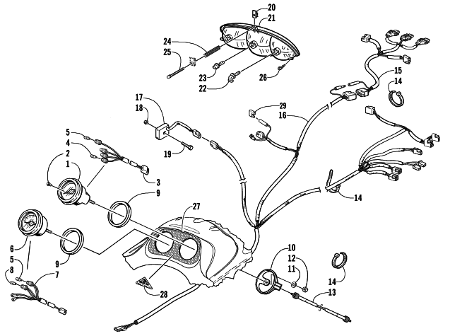 HEADLIGHT, INSTRUMENTS, AND WIRING ASSEMBLIES