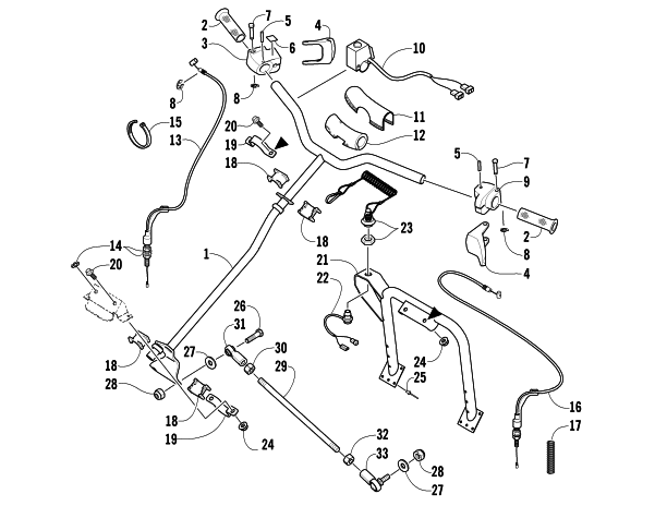 STEERING POST AND TIE ROD ASSEMBLY