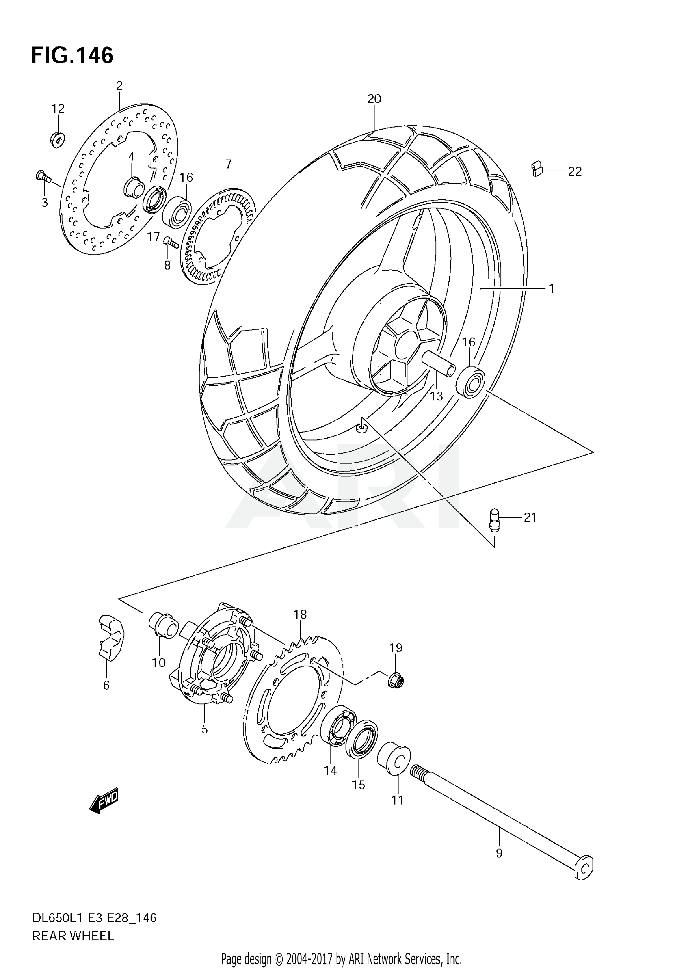 REAR WHEEL (DL650A L1 E28)