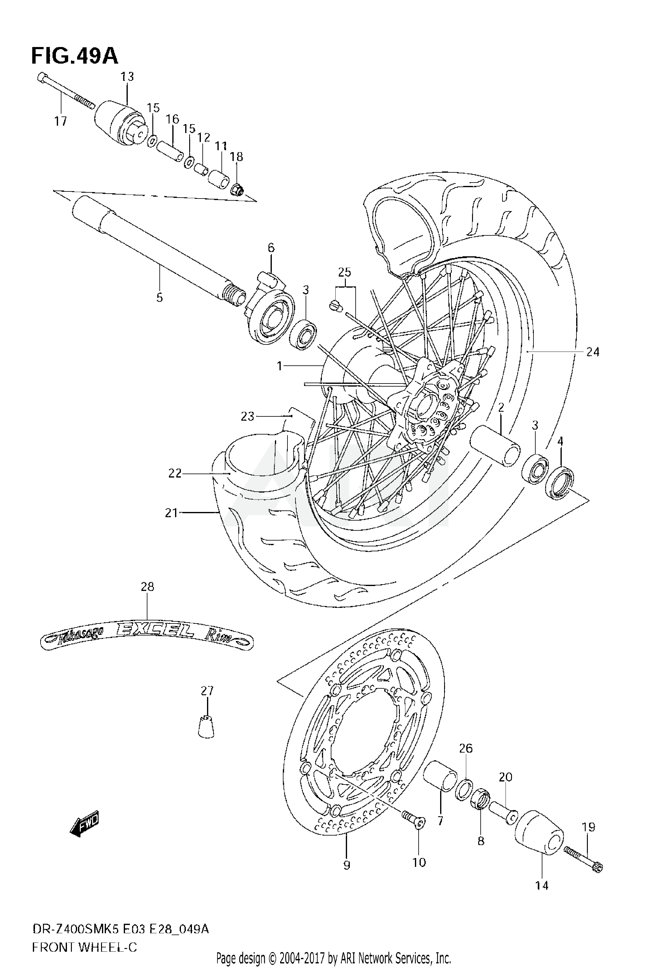 FRONT WHEEL (MODEL K7/K8)