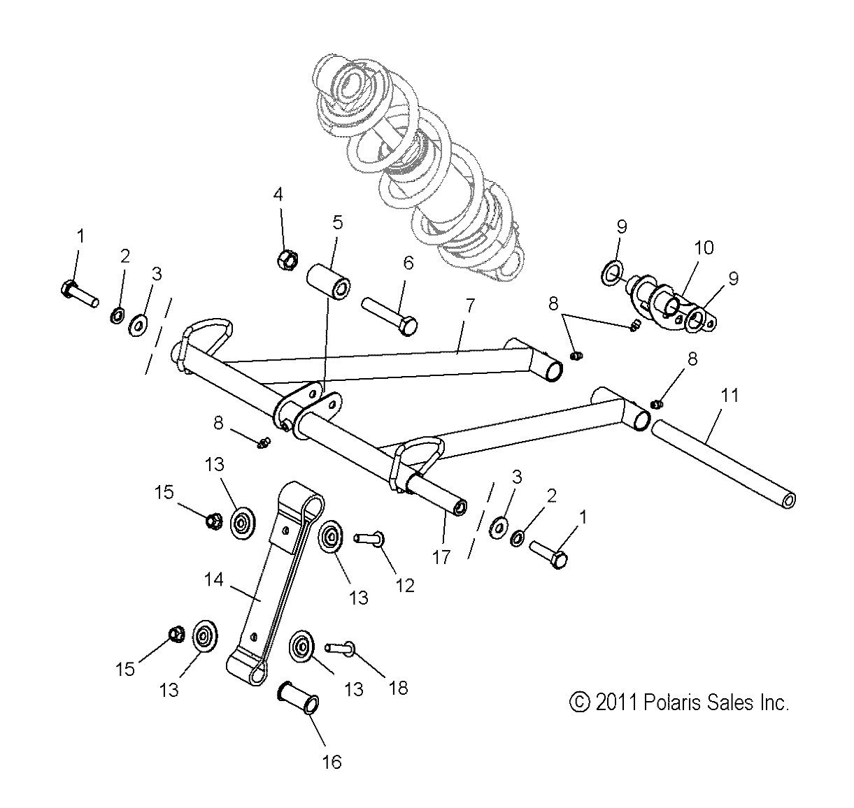 SUSPENSION, TORQUE ARM, FRONT - S14CM8GSA/GSL/GEA (49SNOWFTA12800PRMK)