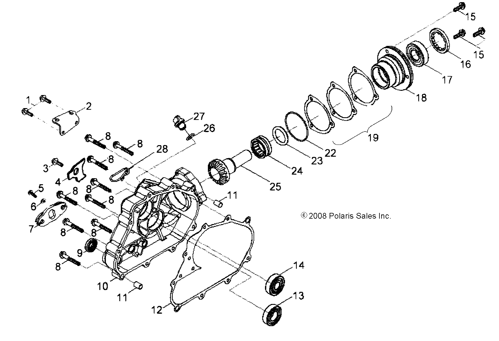 DRIVE TRAIN, REAR DRIVE ASSEMBLY - A16YAP20AF (49ATVDRIVERR09PHX)