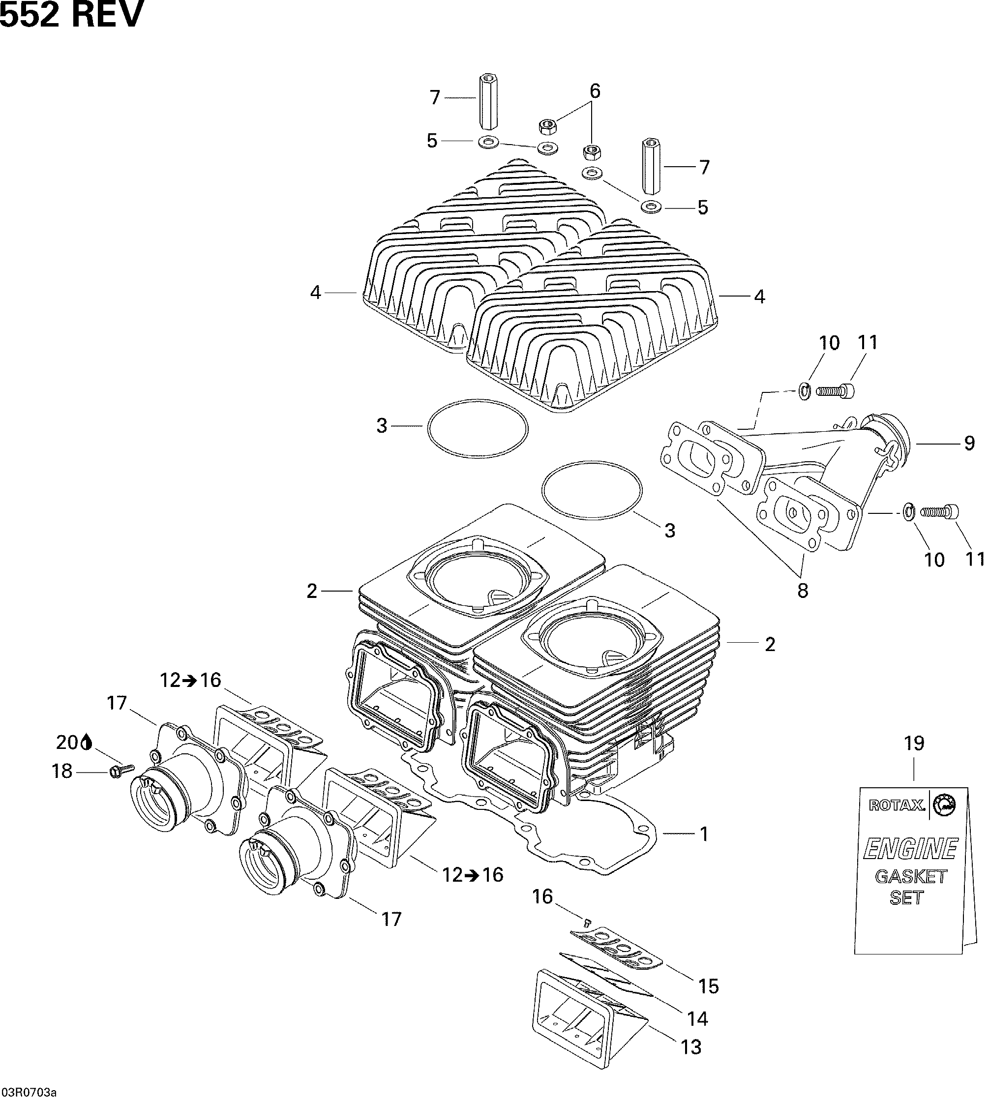 Cylinder, Exhaust Manifold And Reed Valve 1