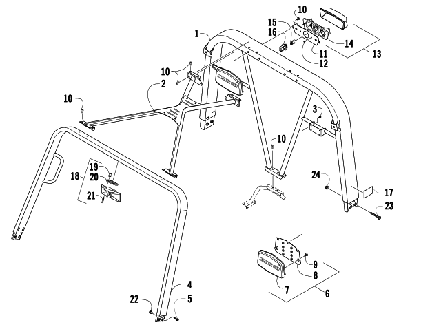 CANOPY AND TAILLIGHT ASSEMBLY