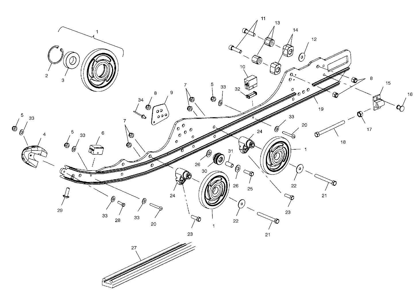 RAIL MOUNTING (SUSPENSION) - S01NP6ES (4961536153B007)