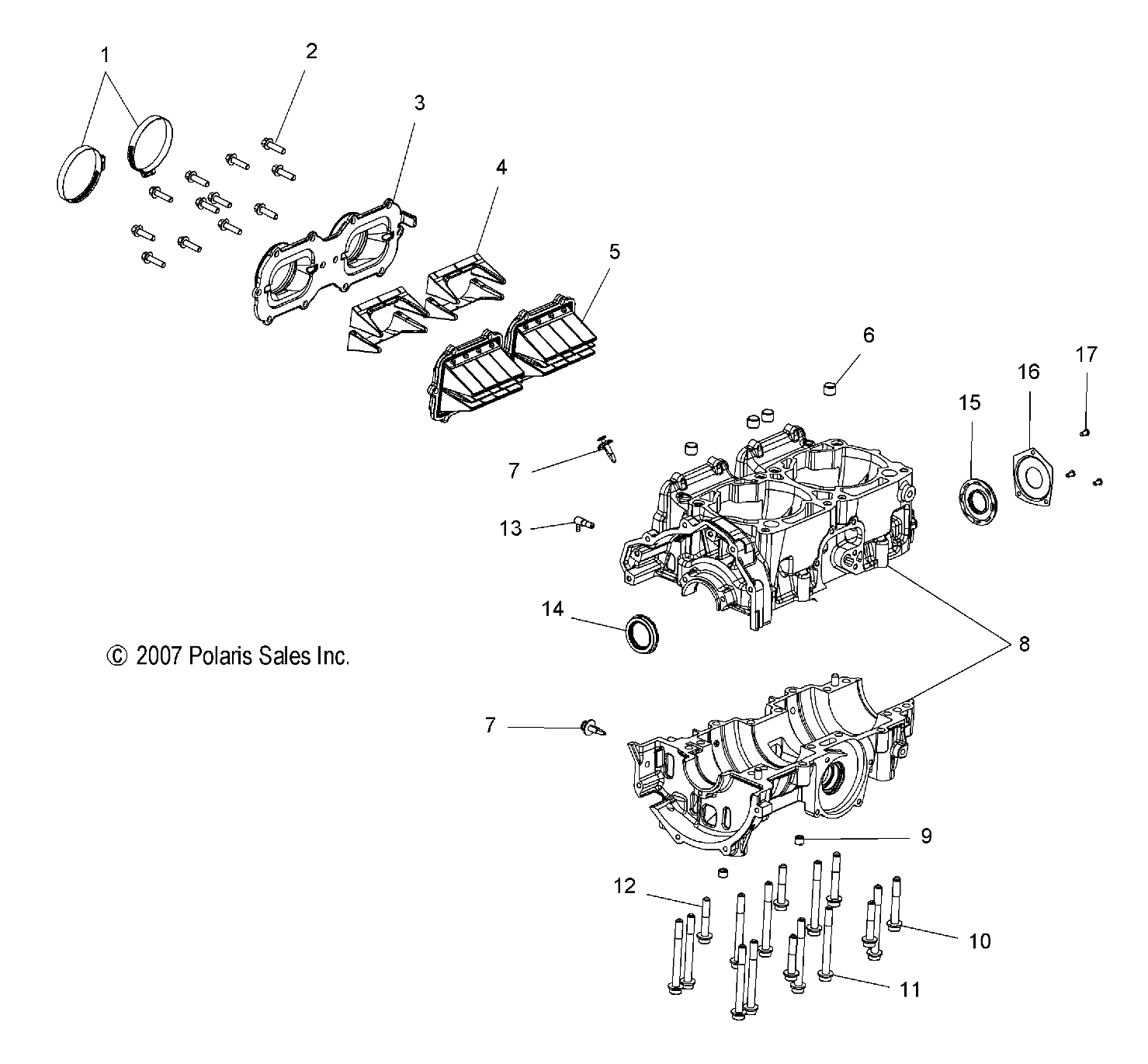 ENGINE, CRANKCASE - S08PB8ES/EE (49SNOWCRANKCASE08800RMK)