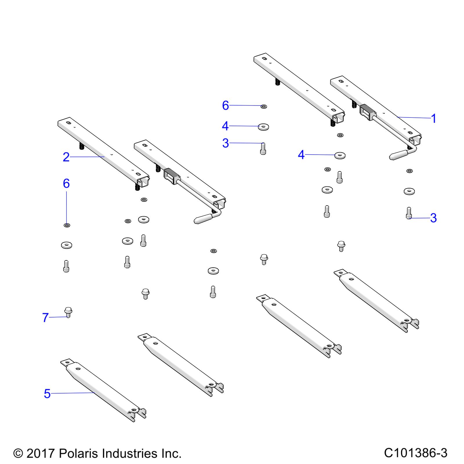 BODY, SEAT SLIDERS - A18HZA15B4 (C101386-3)