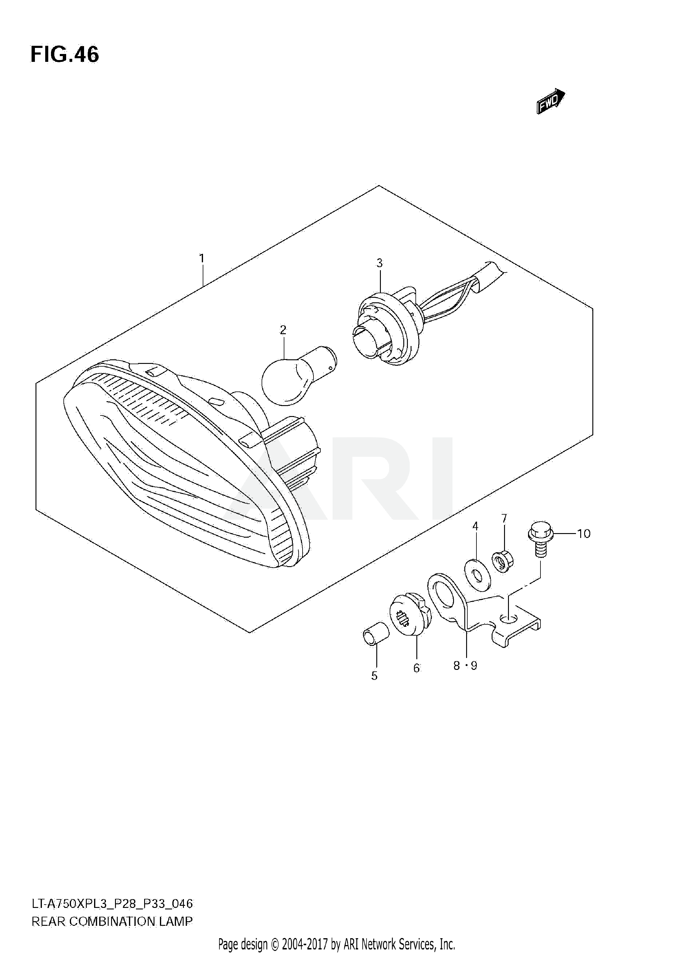 REAR COMBINATION LAMP (LT-A750XPZL3 P33)