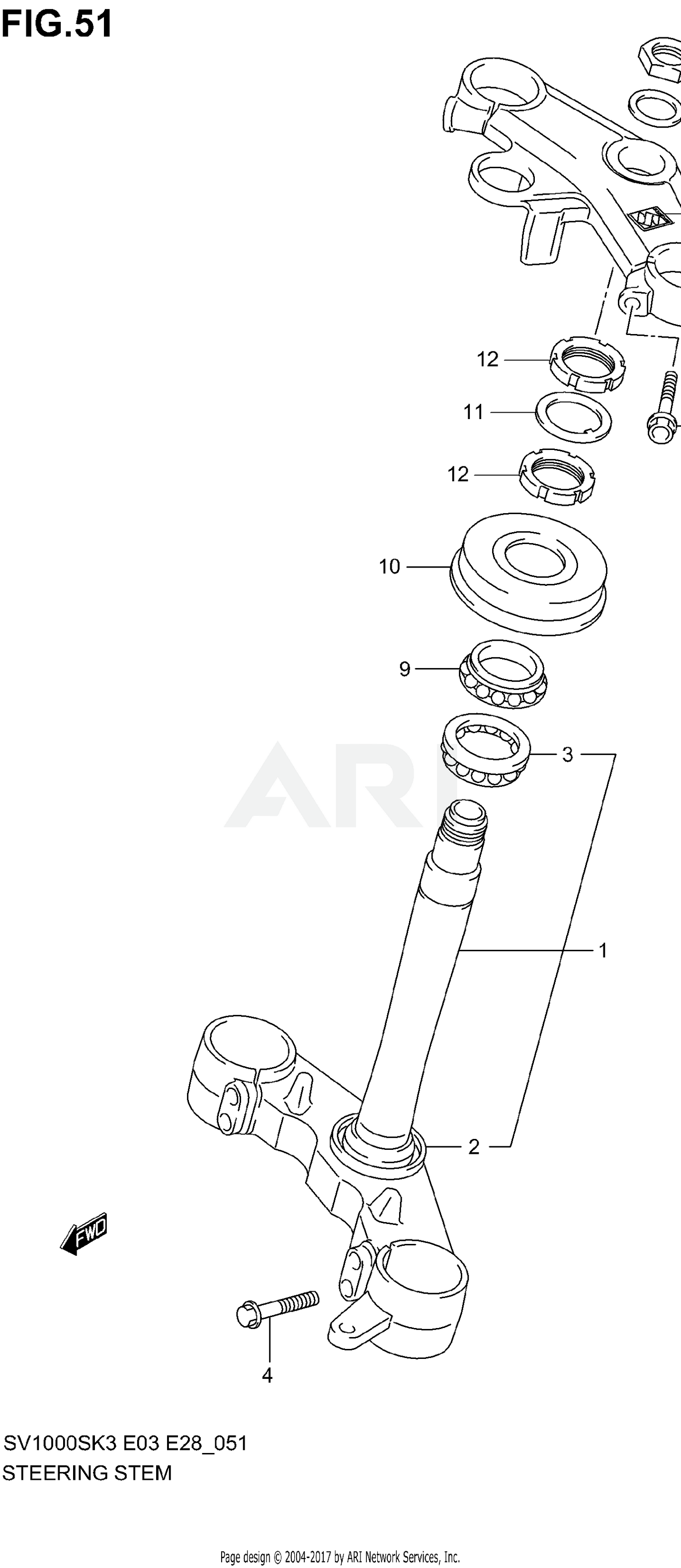 STEERING STEM (SV1000SK3/SK4/SK5)