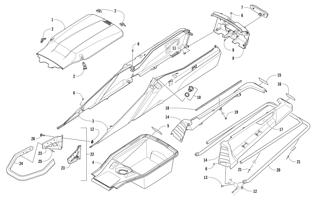 BUMPER, STORAGE, AND TAILLIGHT ASSEMBLY