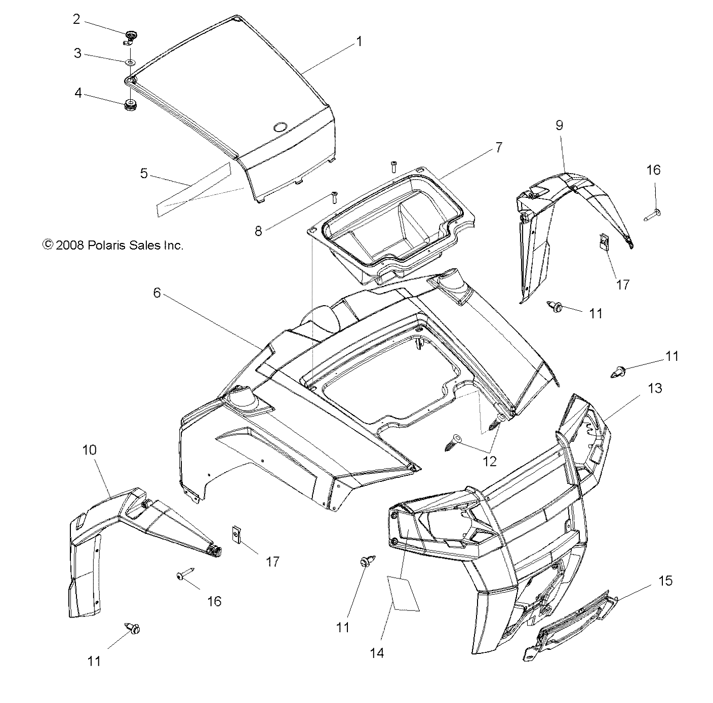 BODY, HOOD and FRONT BODY WORK - R09VH76AX (49RGRHOOD09RZRS)