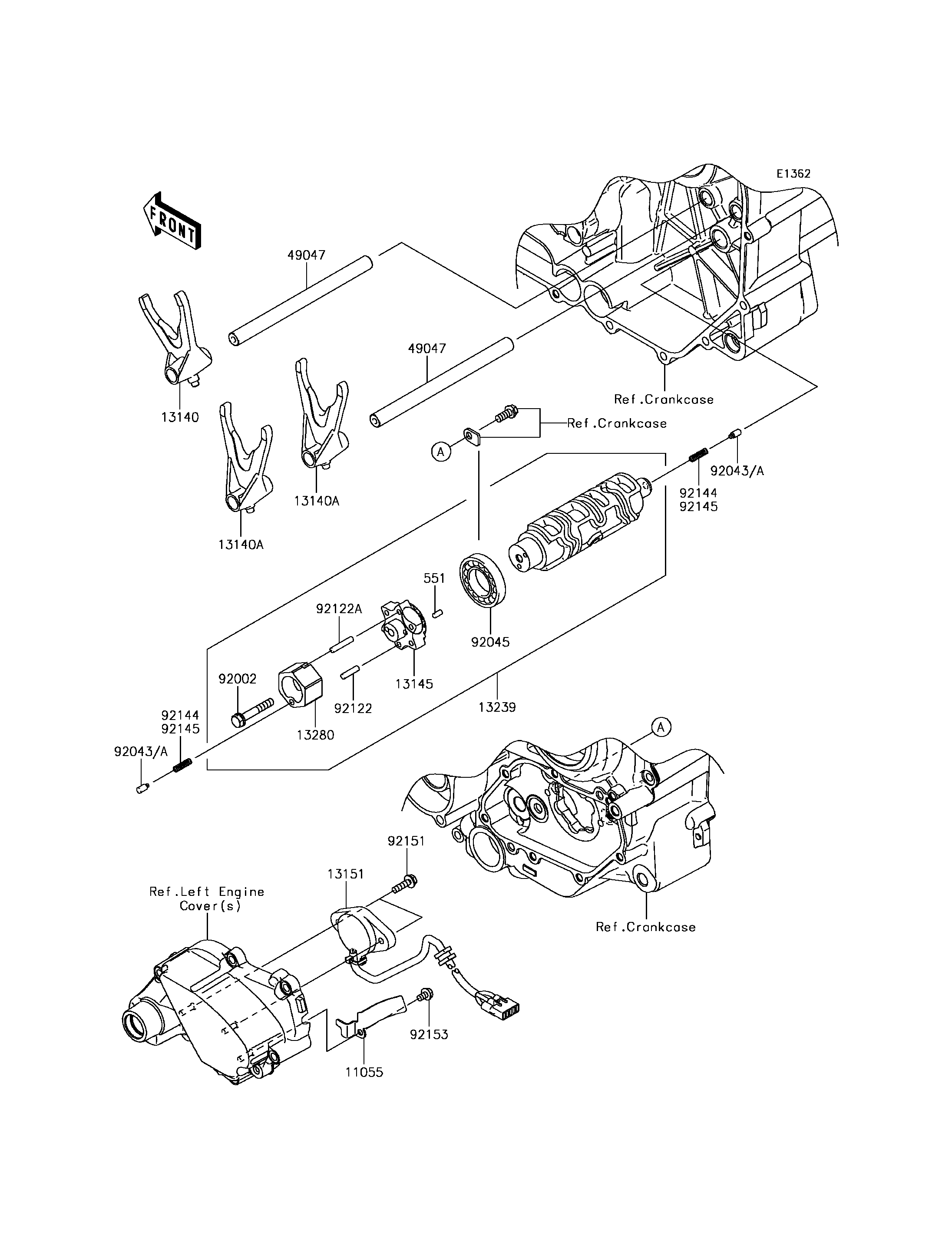 Gear Change Drum/Shift Fork(s)