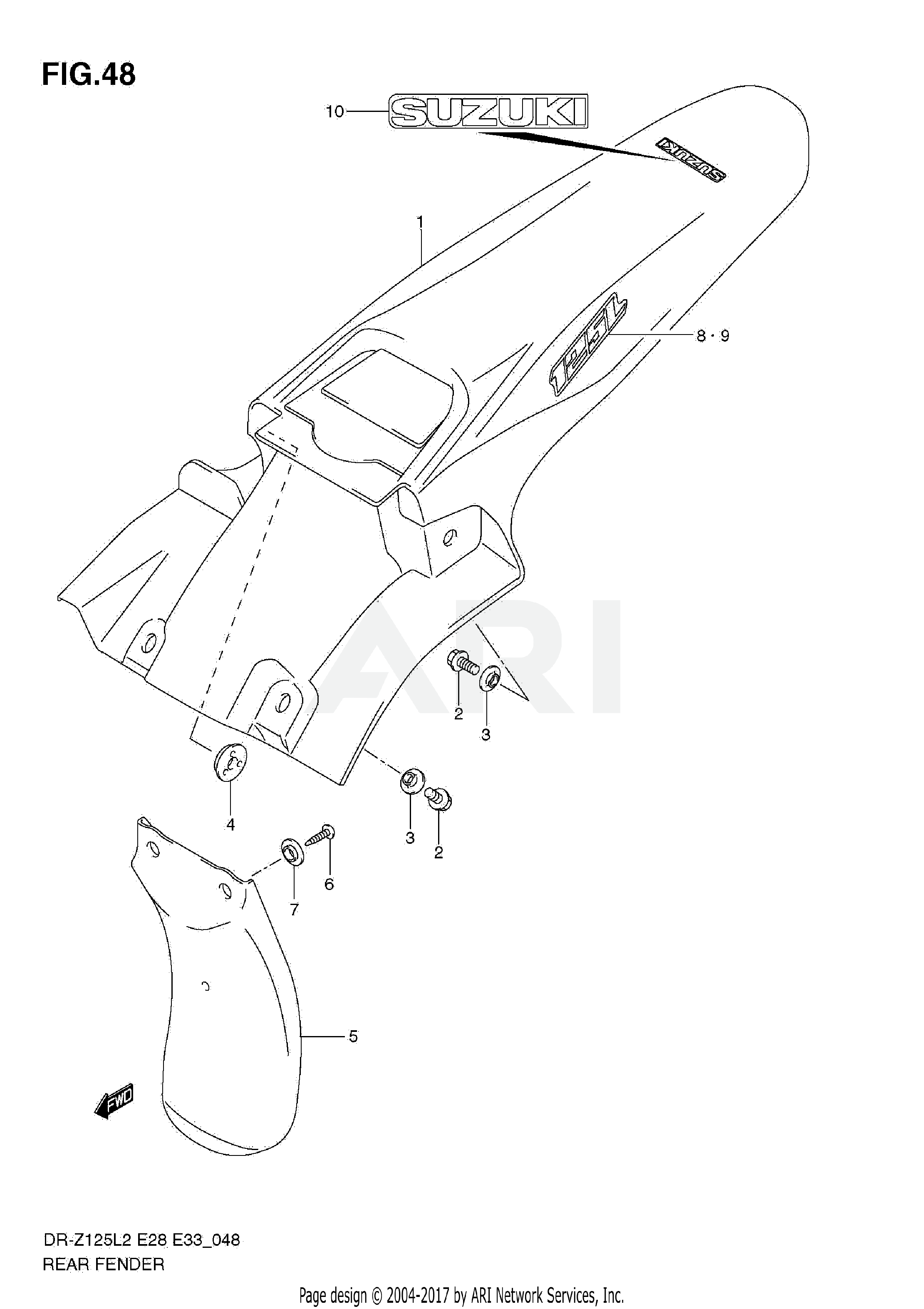 REAR FENDER (DR-Z125L E33)