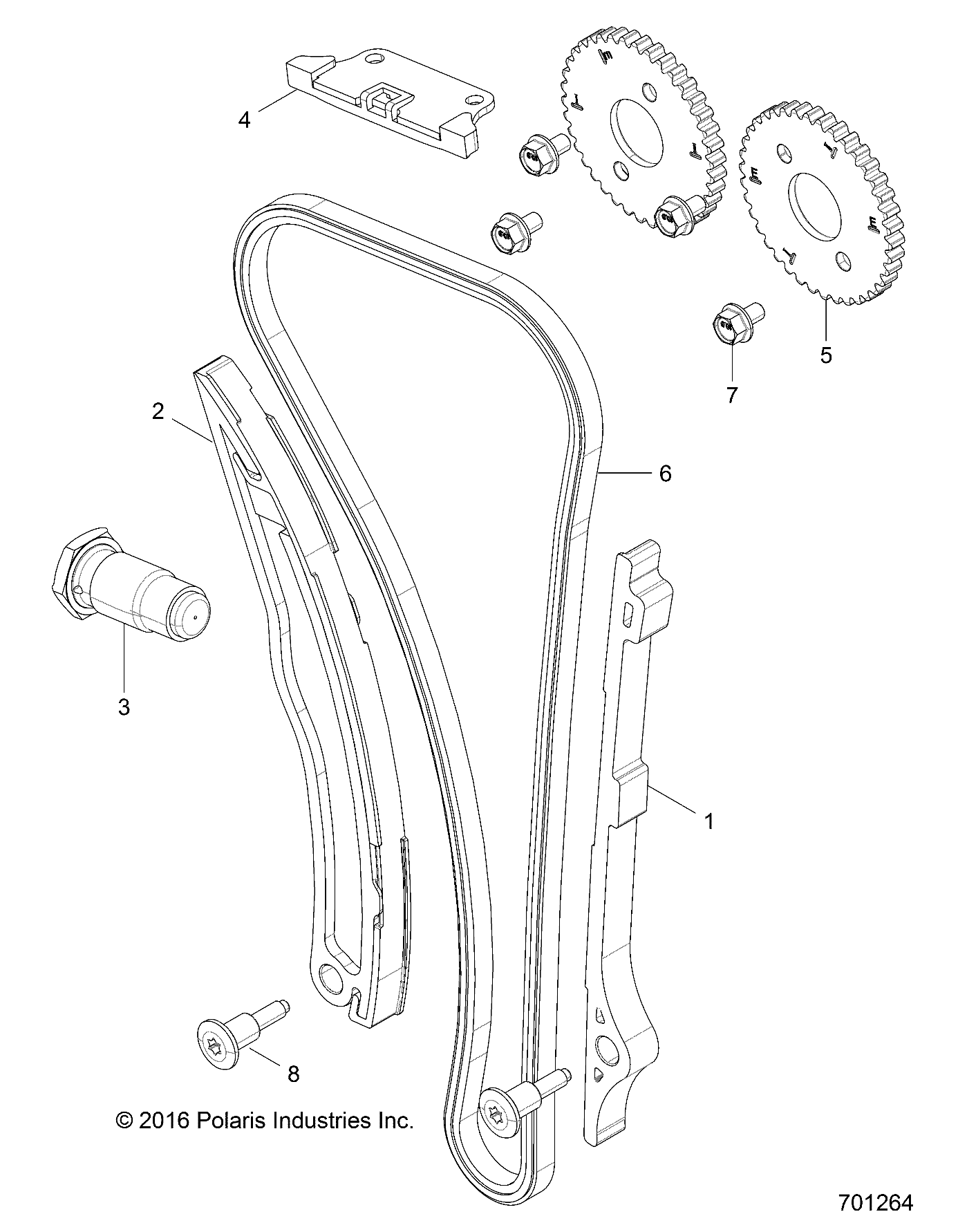 ENGINE, CAM CHAIN and SPROCKET - Z17VHA57A2/E57AU (701264)