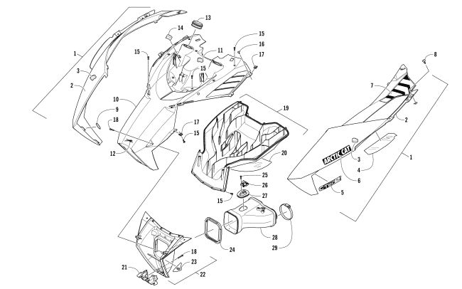 HOOD AND AIR INTAKE ASSEMBLY