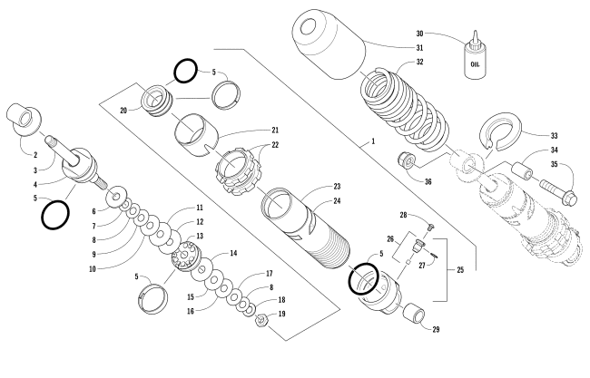 REAR SUSPENSION FRONT ARM SHOCK ABSORBER