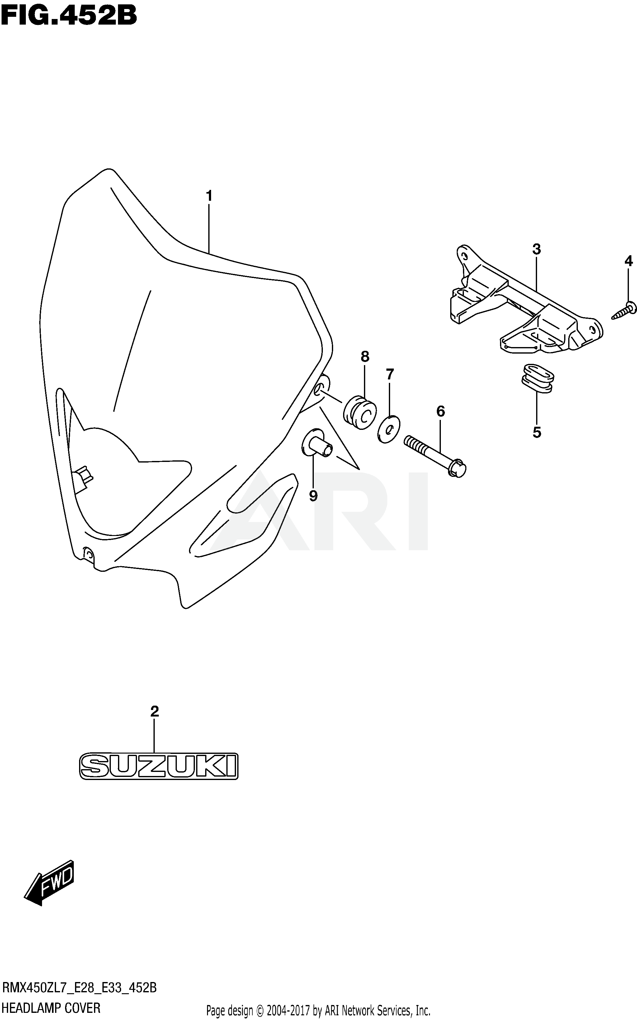 HEADLAMP COVER (RMX450ZL7 E33)