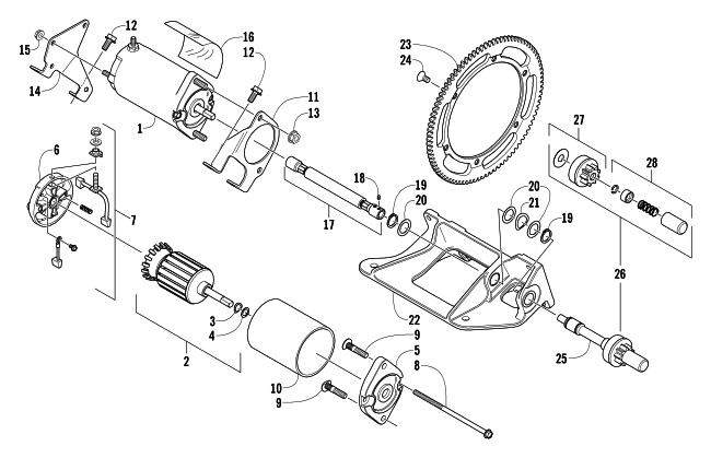 FLEX-DRIVE STARTER MOTOR ASSEMBLY (Optional)