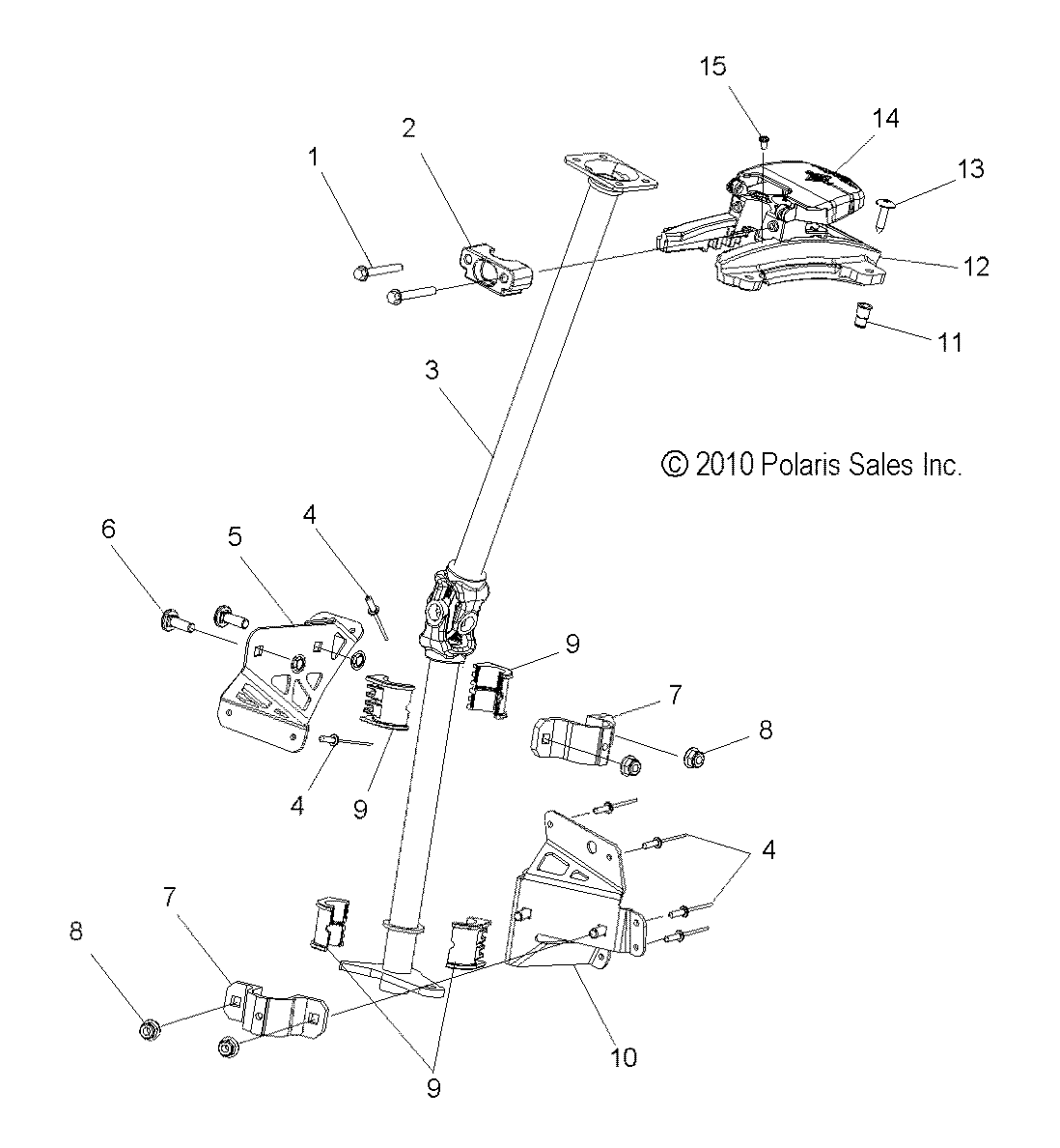 STEERING, ADJUSTABLE STEERING POST ASM. - S15PT6HSL/HEL (49SNOWSTEERING11600TRG)