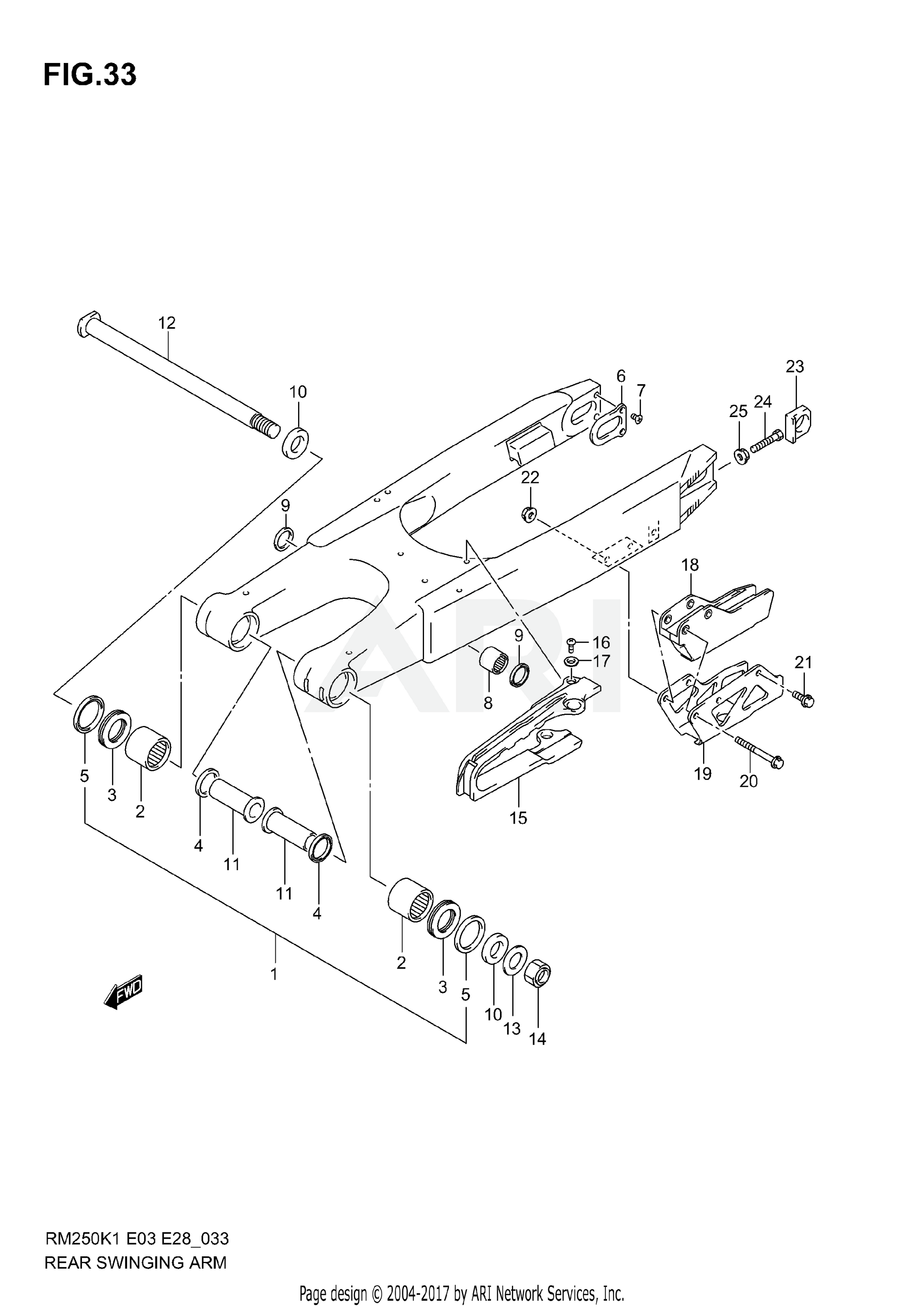 REAR SWINGING ARM (MODEL K1/K2/K3)