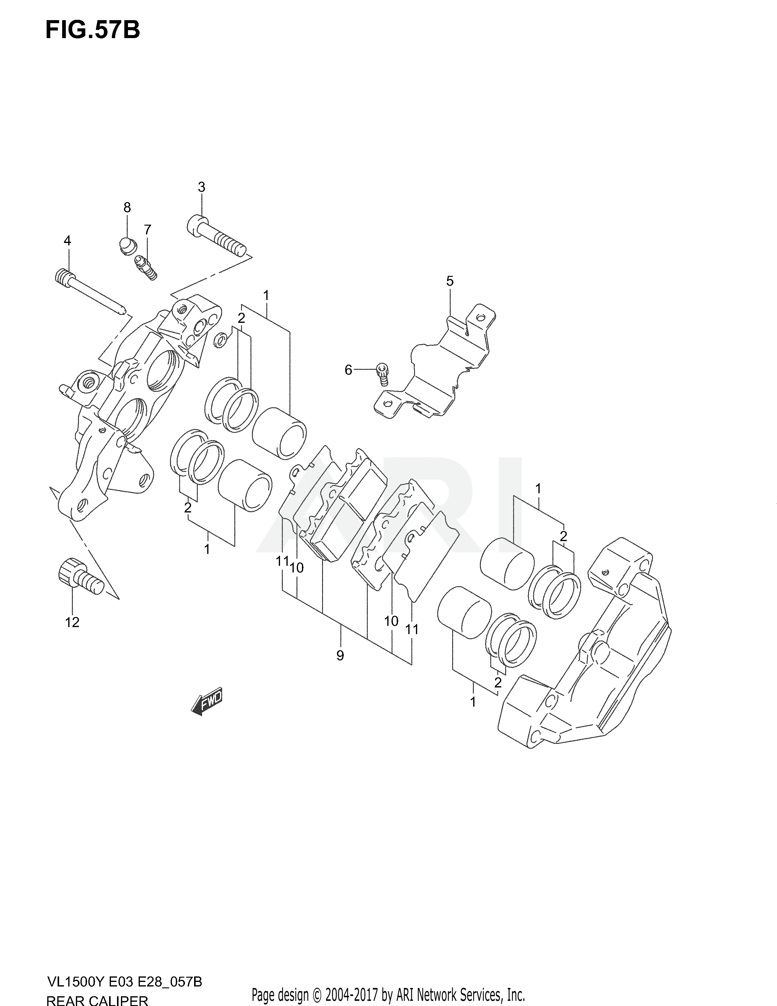 REAR CALIPER (MODEL K2/K3/K4)