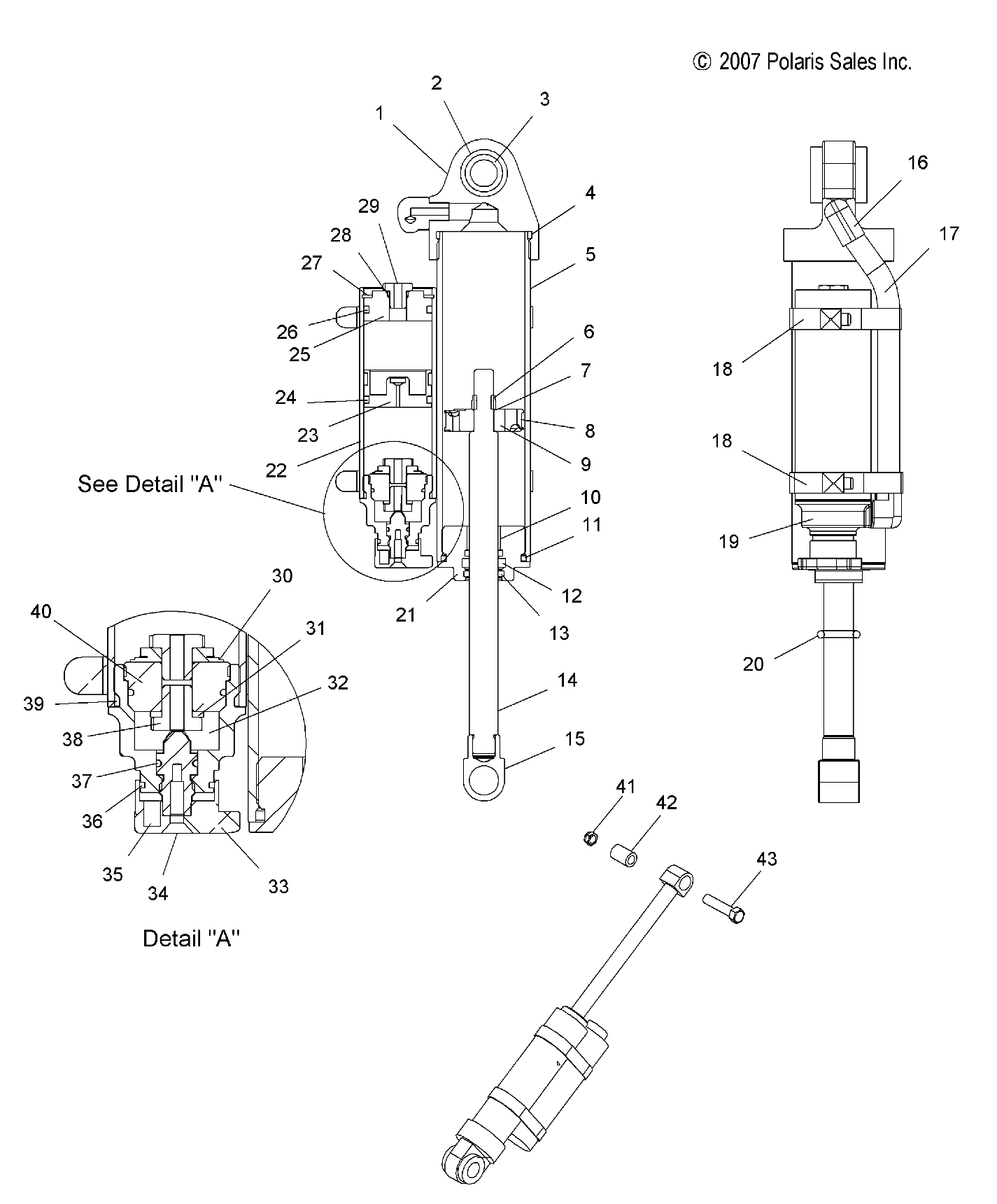 SUSPENSION, SHOCK, REAR TRACK (WALKER EVANS) - S09MX6JS/JE (49SNOWSHOCKREAR08600IQ)