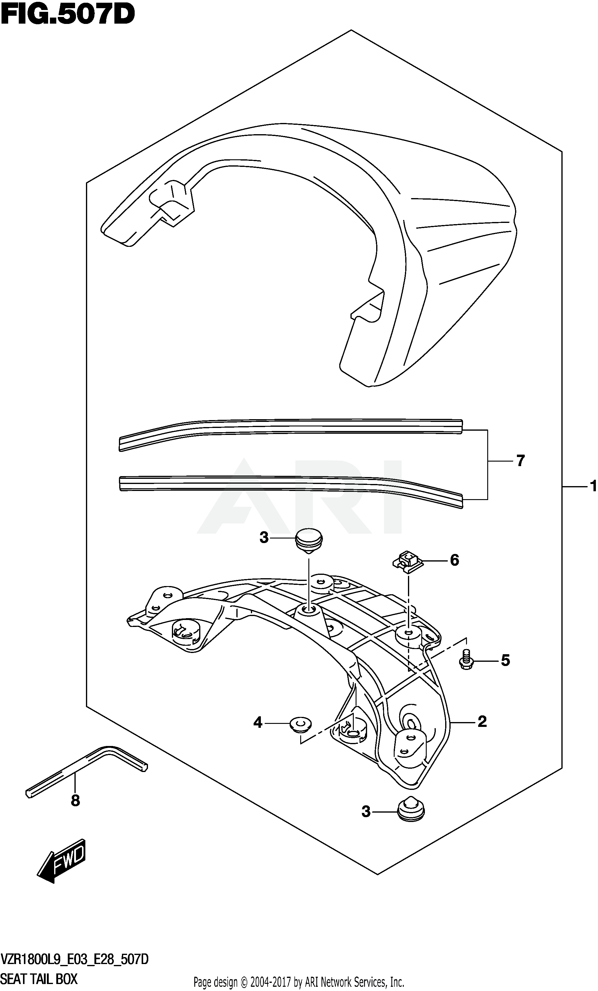 SEAT TAIL BOX (VZR1800BZL9 E28) (AJP)