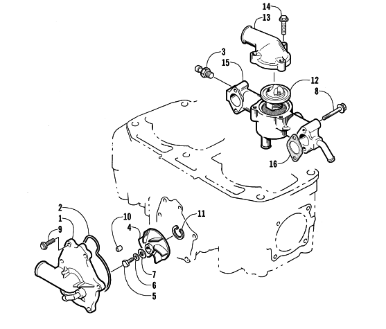 WATER PUMP/WATER MANIFOLD ASSEMBLY