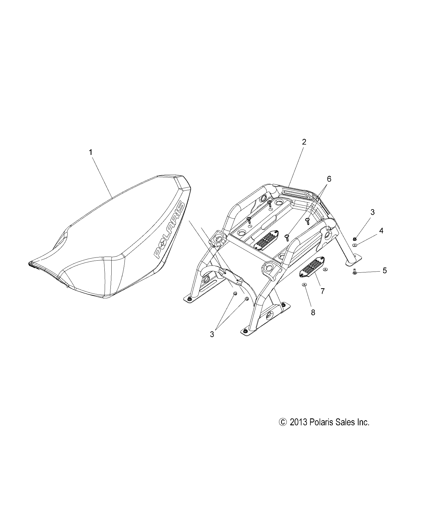 BODY, SEAT ASM. and REAR RACK - S15CJ5BSL/BEL (49SNOWSEAT14550ADV)