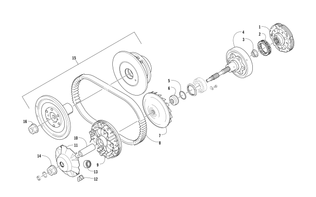 CLUTCH AND DRIVE BELT ASSEMBLY