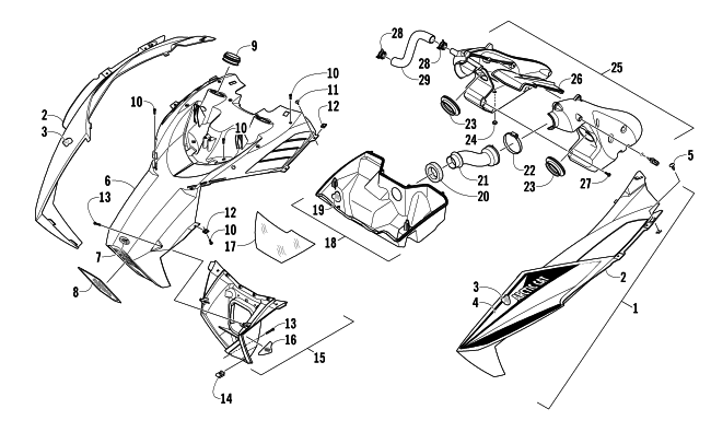 HOOD AND AIR INTAKE ASSEMBLY