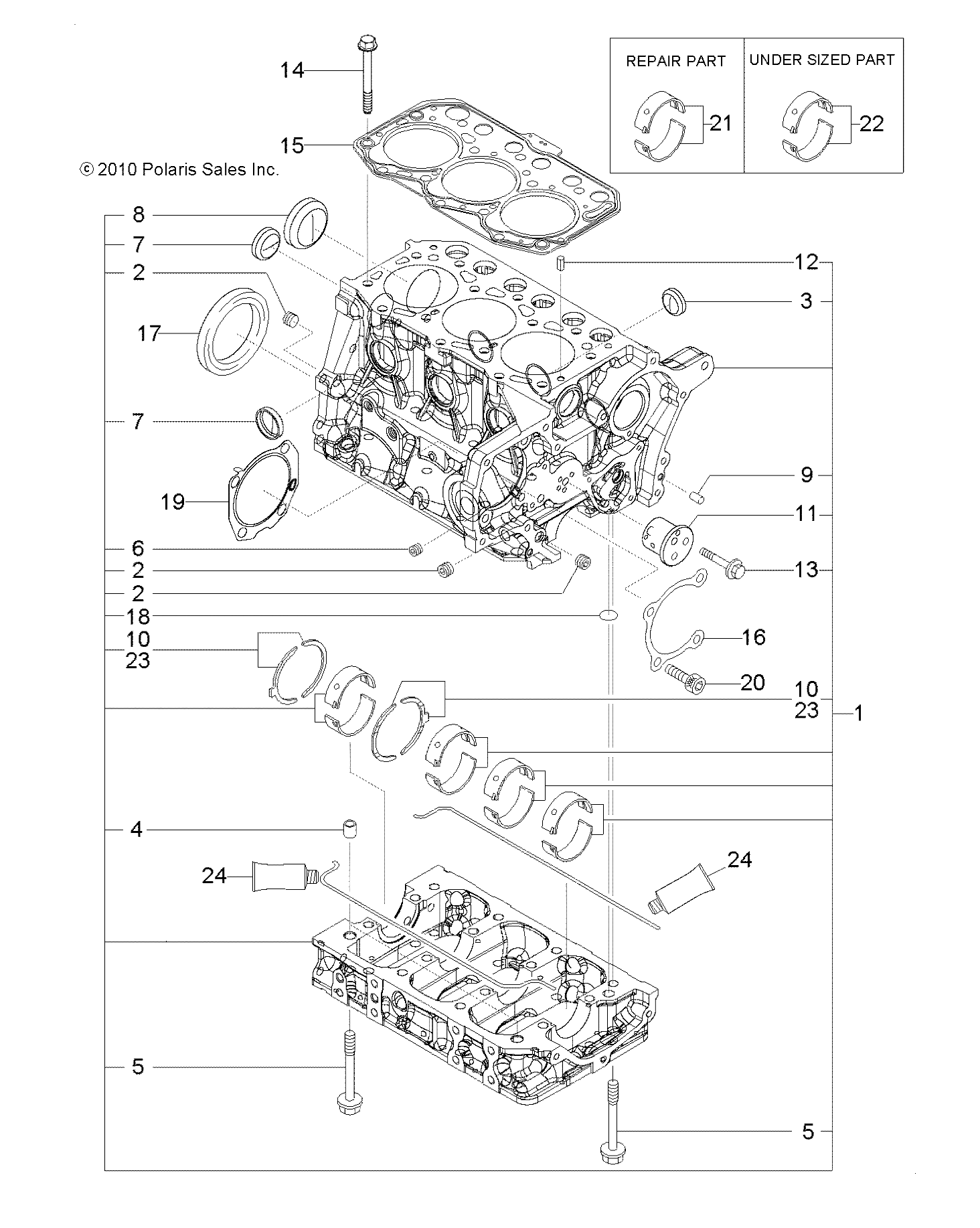 ENGINE, CYLINDER BLOCK - R13TH90DG (49RGRCYLINDER11DCREW)