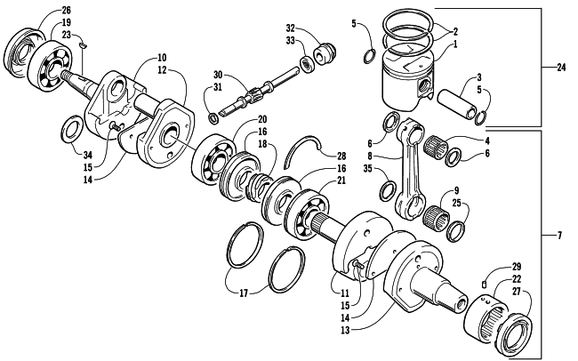 PISTON AND CRANKSHAFT