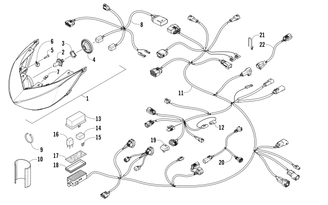 HEADLIGHT AND WIRING ASSEMBLIES