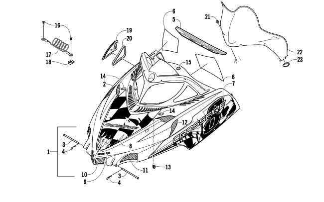 HOOD AND WINDSHIELD ASSEMBLY