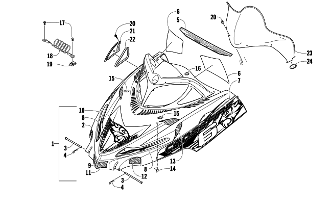 HOOD AND WINDSHIELD ASSEMBLY