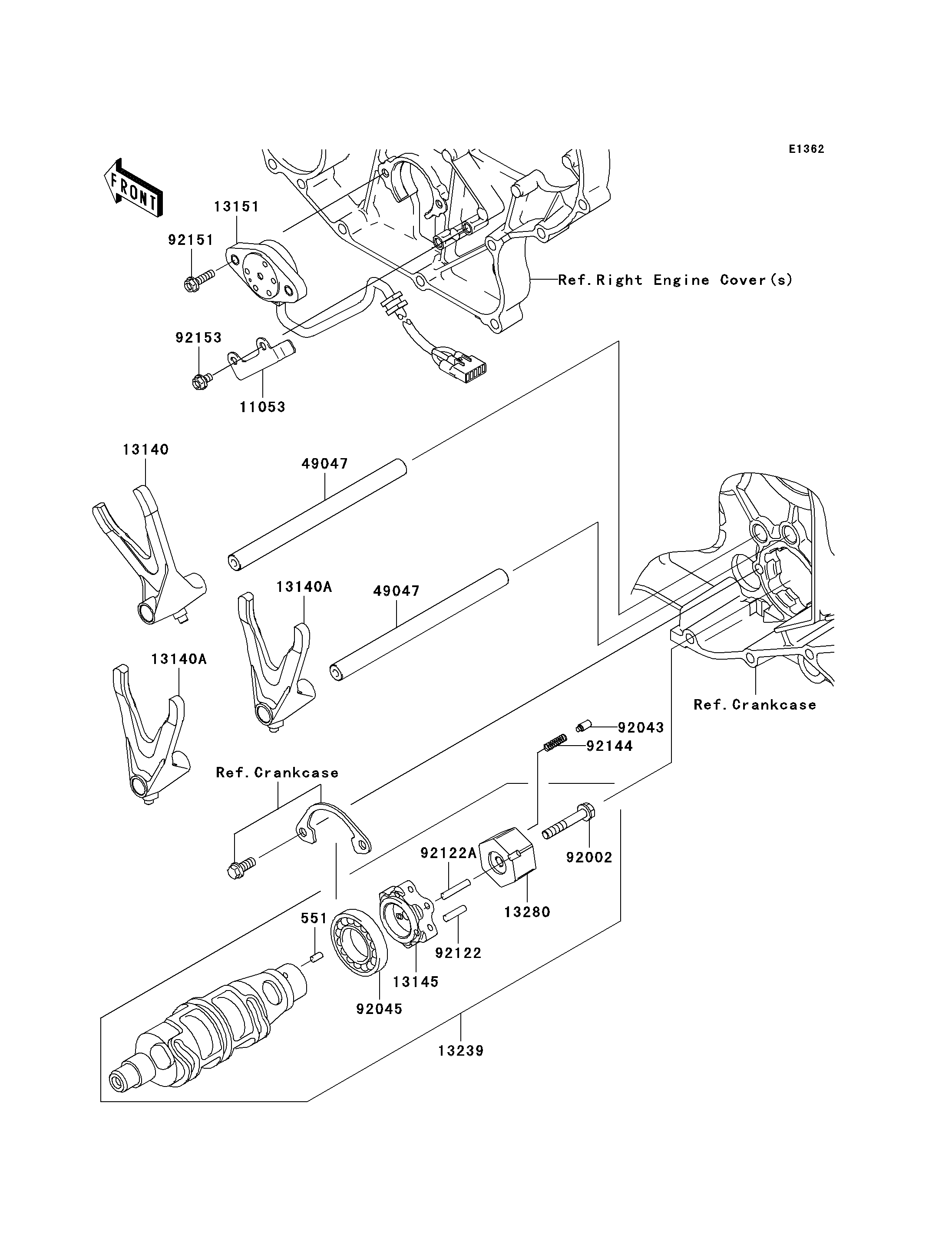 Gear Change Drum/Shift Fork(s)