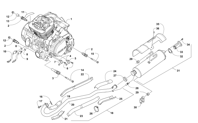 ENGINE AND EXHAUST