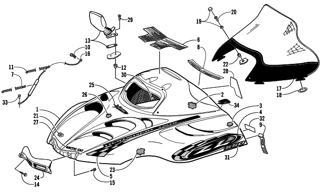 HOOD AND WINDSHIELD ASSEMBLY