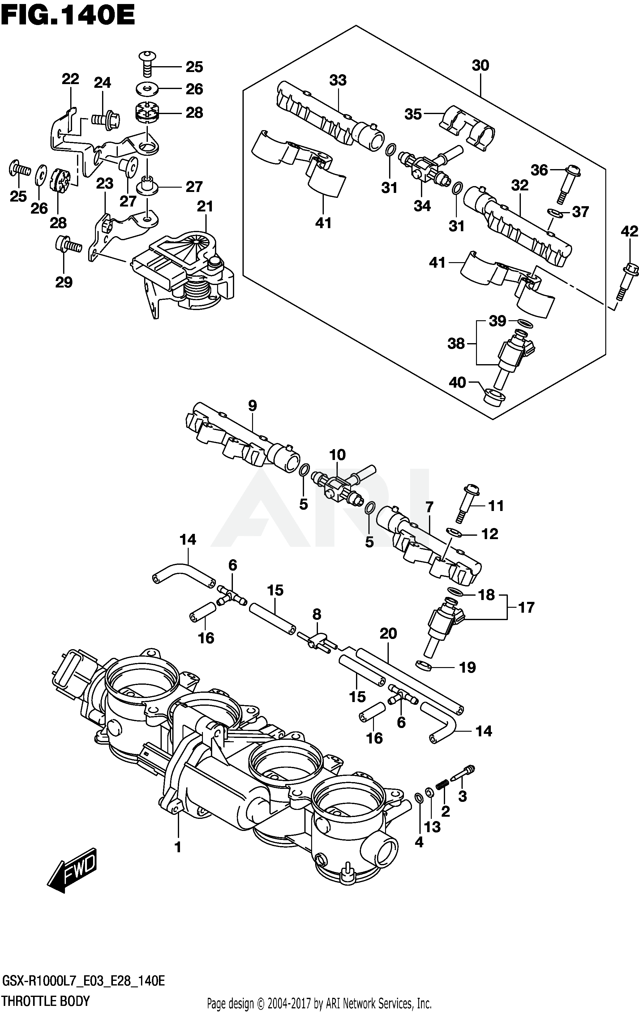 THROTTLE BODY (GSX-R1000AL7 E28)