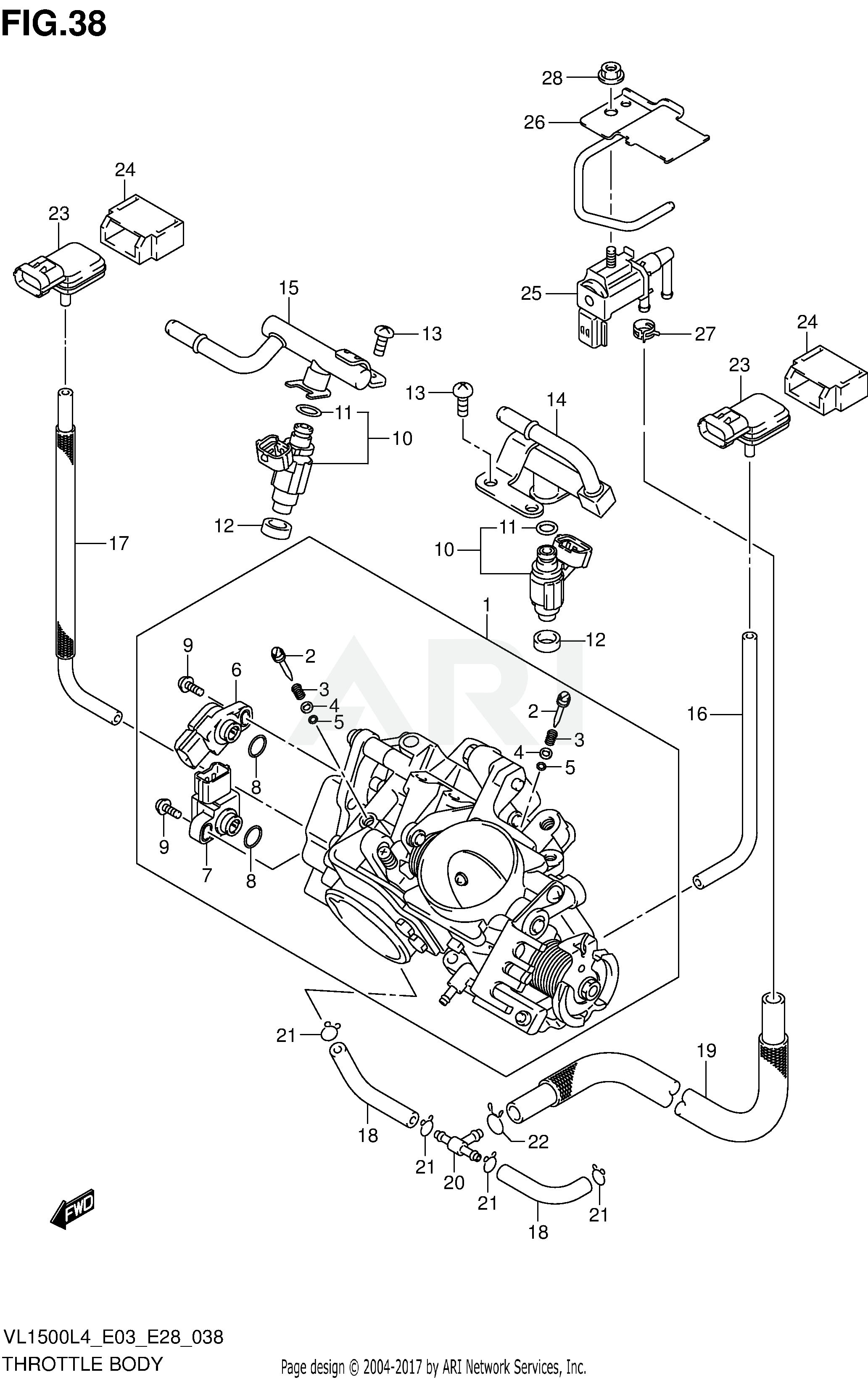 THROTTLE BODY (VL1500L4 E33)