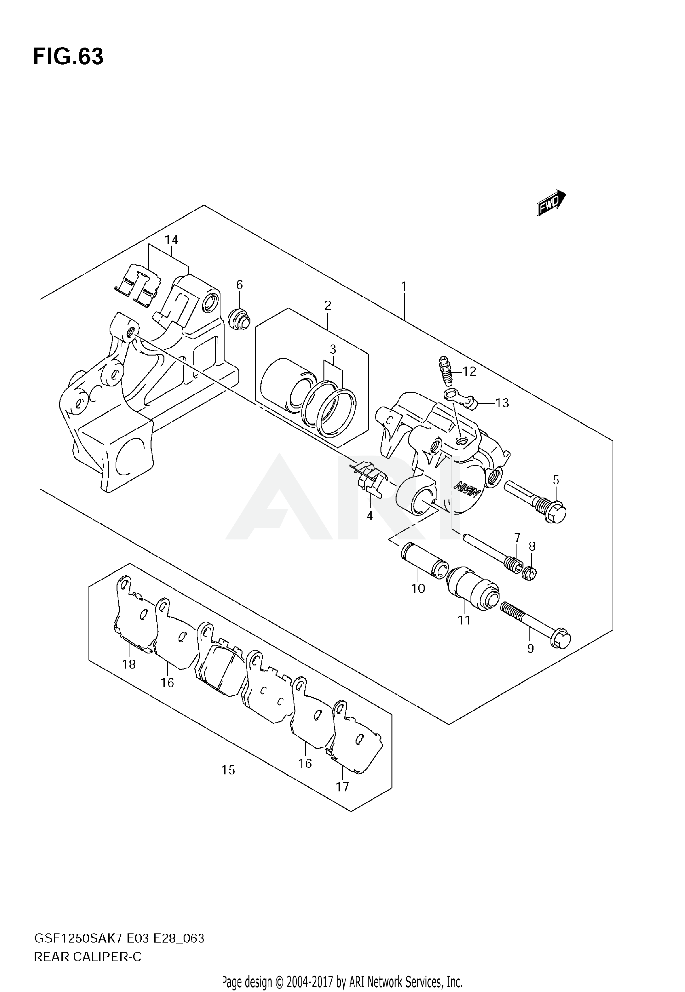 REAR CALIPER (GSF1250SAK7/SAK8/SAK9)